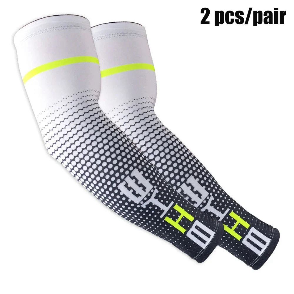 1 Pair Unisex Cycling Running Sports Sleeve Arm Cooling Sleeves UV Sun Protection Cuff Cover Protective Elastic Arm Sleeves New