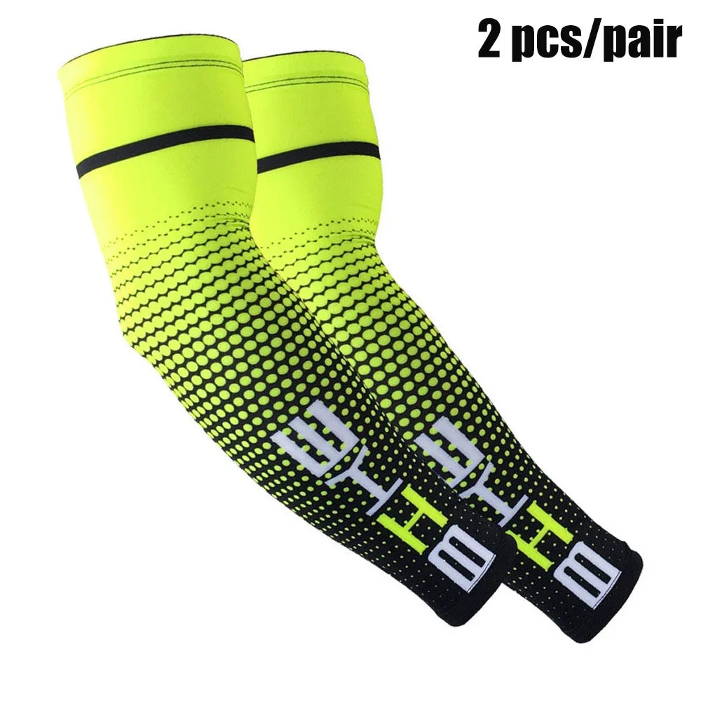 1 Pair Unisex Cycling Running Sports Sleeve Arm Cooling Sleeves UV Sun Protection Cuff Cover Protective Elastic Arm Sleeves New