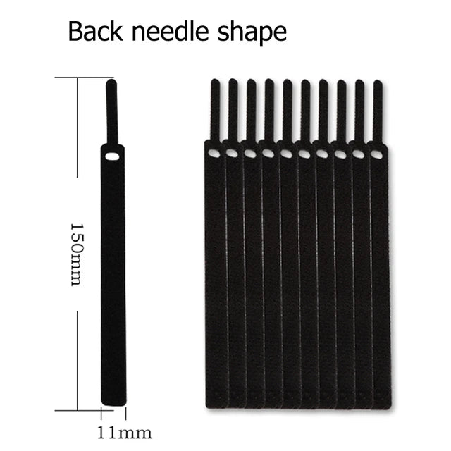 60-20PCS Nylon Cable Ties 20CM Organizer Wire Winder Hook Loop Strap on Charging Cable Earphone Mouse Cord Office Management