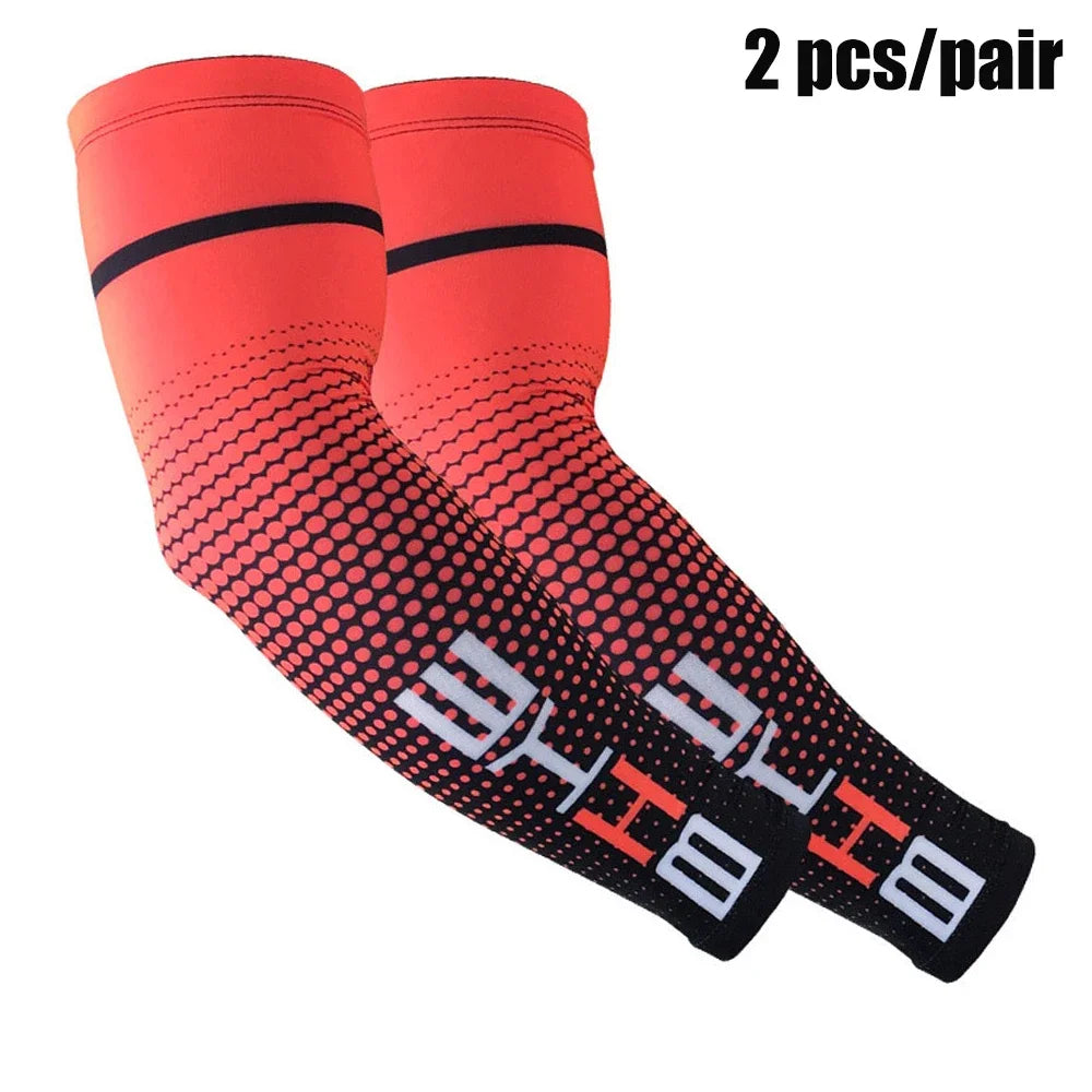 1 Pair Unisex Cycling Running Sports Sleeve Arm Cooling Sleeves UV Sun Protection Cuff Cover Protective Elastic Arm Sleeves New