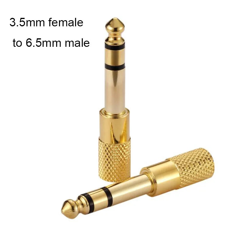 1pcs audio 6.5mm male plug to 3.5mm female hole stereo adapter microphone adaptateur casque et micro speaker converter amplifier