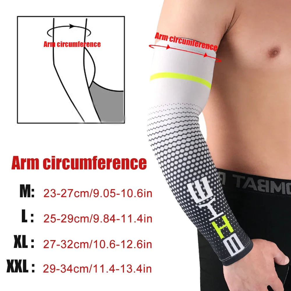 1 Pair Unisex Cycling Running Sports Sleeve Arm Cooling Sleeves UV Sun Protection Cuff Cover Protective Elastic Arm Sleeves New